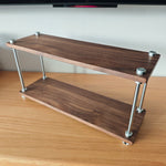 walnut dual-layer desk organizer