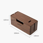 wooden cord organizer box