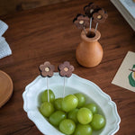 wooden fruit picks set