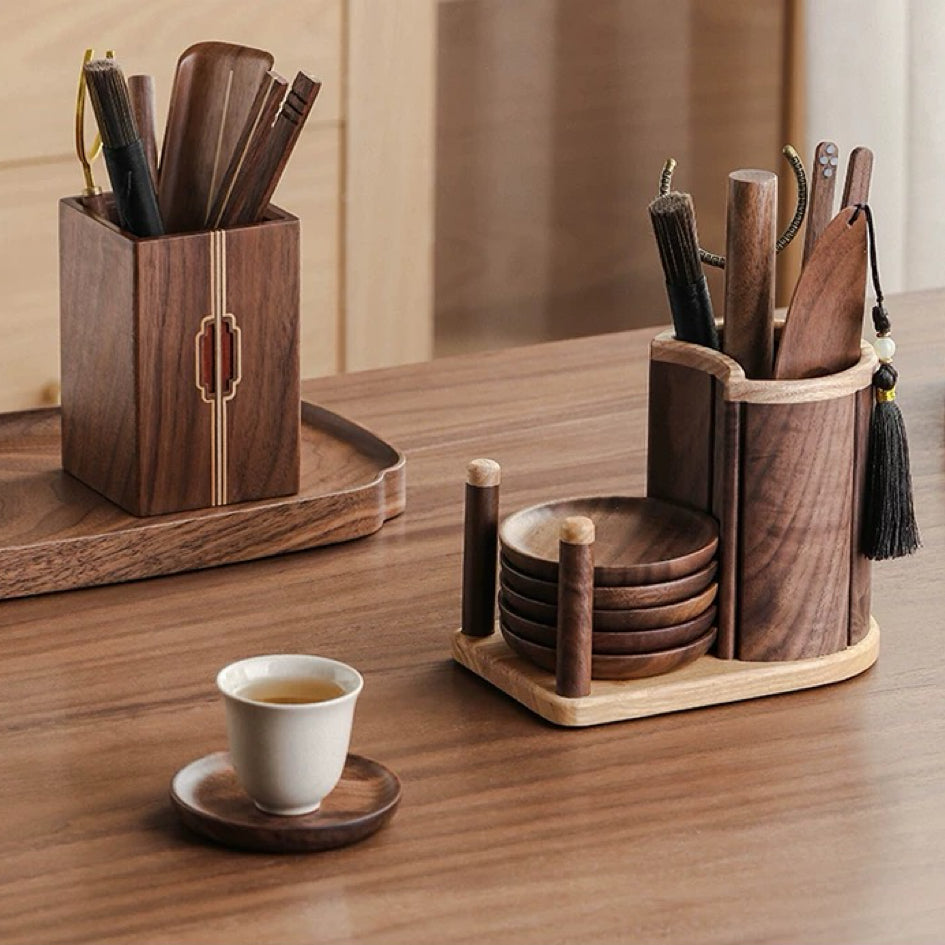 wooden gongfu tea accessories