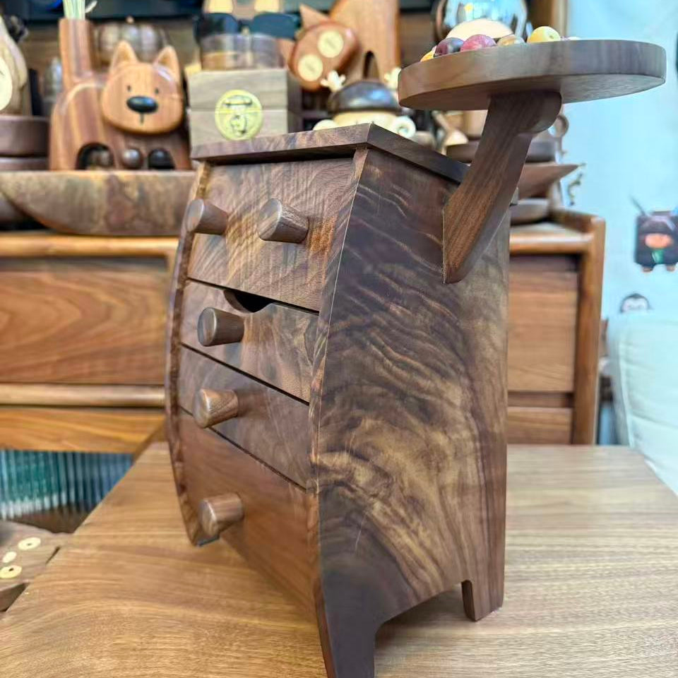 wooden jewelry and key storage box